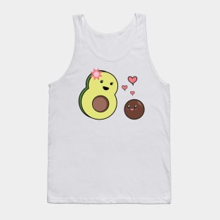 Mrs Avocado Kawaii And Baby Avocado Kawaii Tank Top